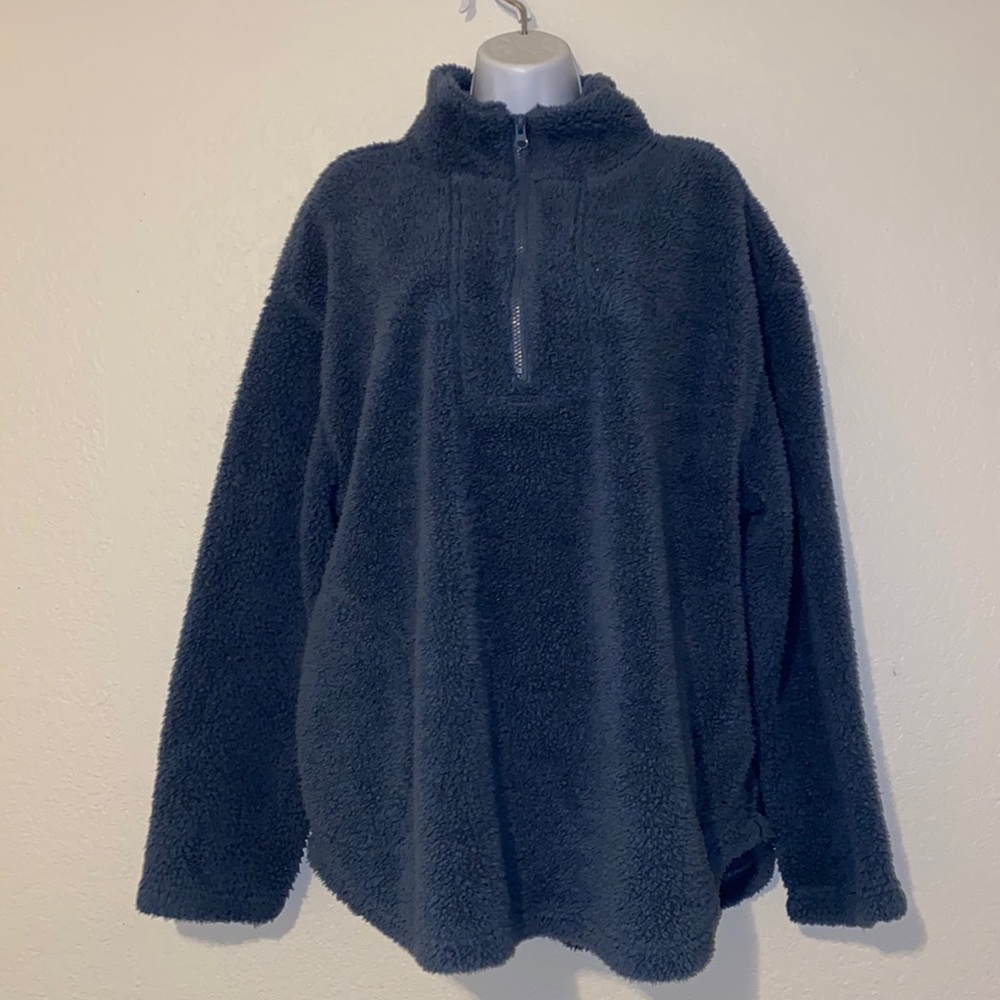 Koolaburra by UGG Brushed Back Sherpa Pullover Size XL Blue